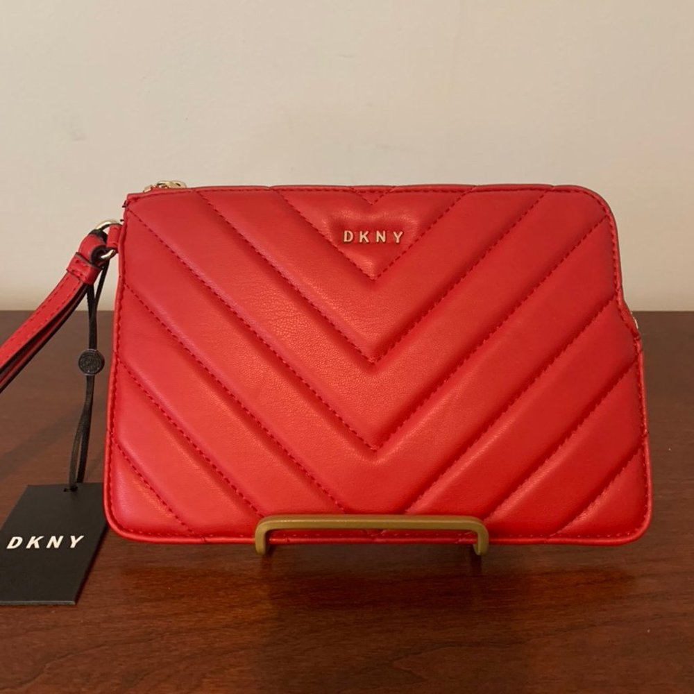 DKNY Medium Red Wristlet